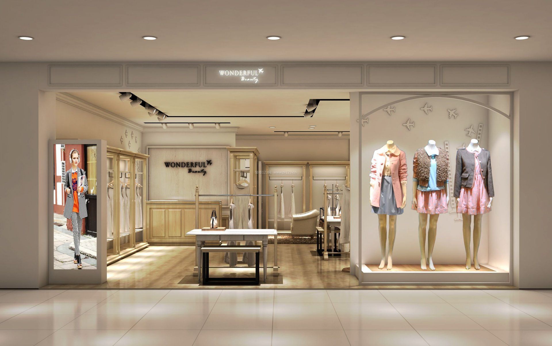 女服裝店門頭設(shè)計裝修圖_裝信通網(wǎng)效果圖